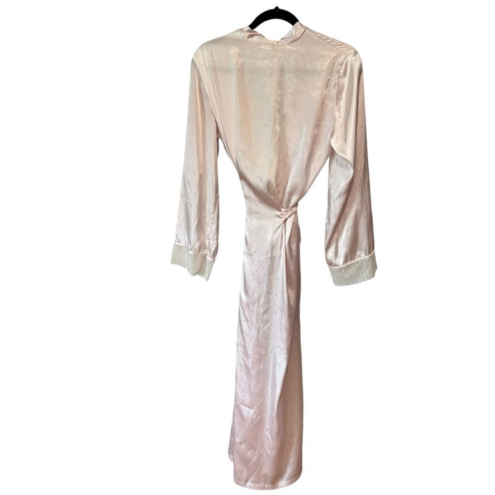 Linea Donatella Vintage Old Hollywood Pearl Lace Satin Long Robe - Picture 7 of 11